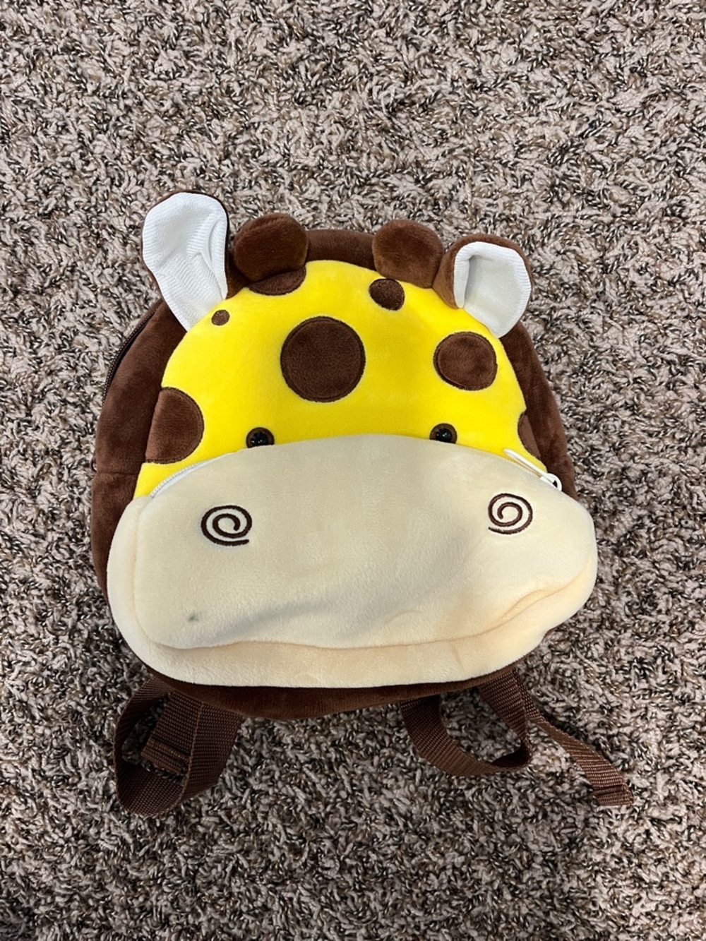 Plush Giraffe Kids Backpack in Yellow and Brown